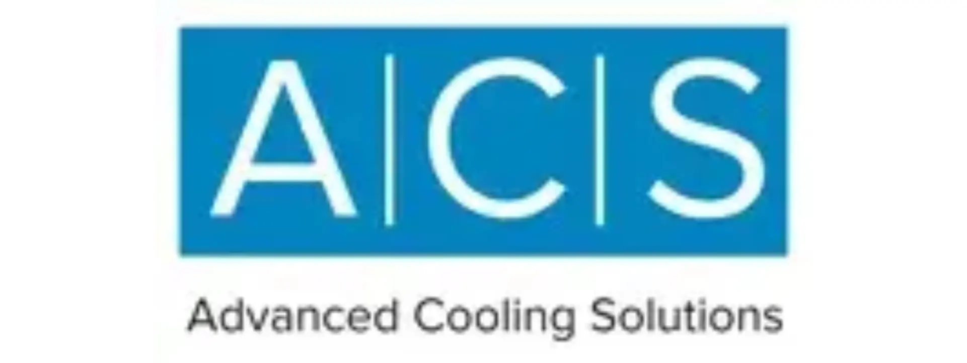 A blue and white logo for advanced cooling solutions.