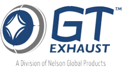 A logo for gt exhausts